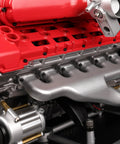 Close-up of Metal V12 Engine Model Kit That Actually Runs With Electric Drive Over 800 Premium Aluminum And Steel Pieces DIY