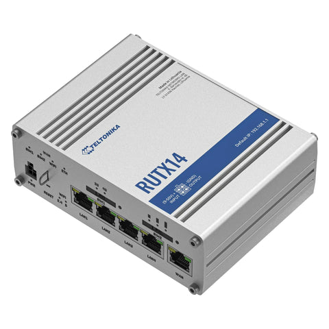 Instant LTE Failover Router And Firewall With CAT12 4G LTE Dual Band WiFi 802.11ac GNSS GPS Bluetooth No Nonsense Security Biz Grade VPNs And Uninterrupted Connectivity For Remote Sites Fleets And Mobile Installations, shown angled with ports and branding visible