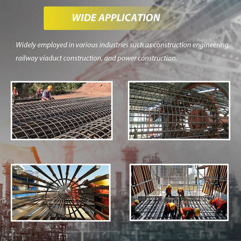 Heavy Duty Automatic Rebar Bender Machine For Steel Rods And Metal Bars 0 To 180 adjustable bending angle used in construction sites.