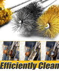 Eight Piece Bore Brush Set For Drills With 304 Stainless Steel And Brass Brushes One Quarter Inch Hex Shanks Fits Three Eighths Inch