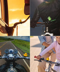 Night Glow Alien Strap On Bike Ornament Silicone Decoration on various handlebars and car mirror for outdoor cycling.