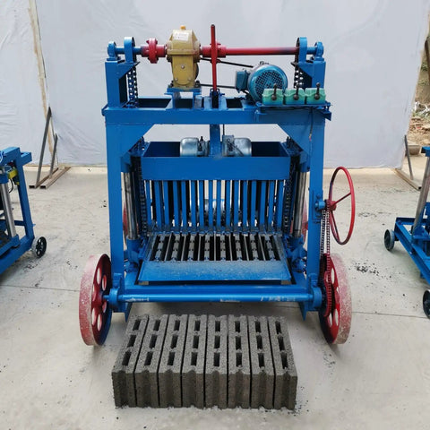 Heavy Duty Concrete Block Making Machine Adjustable Brick Press For Commercial Workshop Use showing completed grey concrete blocks.