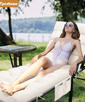 Outdoor Lounge Chair Cushion Waterproof Replacement For Patio Furniture Thick 71 By 22 By 4.7 Inches Non Slip With Ties Cream Color
