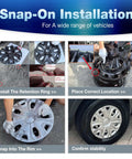 Step-by-step installation of Ford Transit Hubcap Wheel Covers 16 Inch Silver Replacement Set Of 4 For 2015 To 2026 Transit 150 250 350 350HD ABS Direct Fit For 16 Inch Factory Steel Wheels With 5 Lug Pattern Easy Install