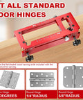 Pro Grade Aluminum Door Hinge Jig With Scale for Router Templates, Adjustable for Doors Hinges 2.5 To 5 Inches displayed on table
