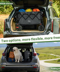Heavy Duty Collapsible Folding Wagon With Brakes And Cup Holders All Terrain Wheels 500 Pound Load Utility Cart in car trunk