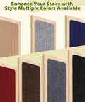 Multiple color options of No Slip Carpet Stair Treads For Wooden Steps, 16 Piece 8 By 30 Inch Self Adhesive Stair Runners