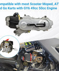 GY6 50cc Carburetor Kit PD18J with engine diagram and scooter installation