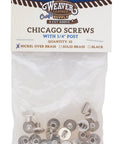 Smooth Nickel Brass Chicago Screws For Leather Crafting Slick Hardware Set Including Ten Rock Solid Quarter Inch Posts in package.
