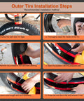 Installation steps for Self Adhesive Bike Tire Liners Puncture Proof Shield for Mountain MTB Road Gravel Bikes 18 20 24 26 27.5 28 29 700C 40mm Anti Puncture Tube Protector