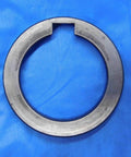 Top Shelf Bulk Lot Of Eight Precision Milling Machine Arbor Spacers For Your Shop Rig One Inch To One Nine Sixteenths Inside Diameter Tooling Accessories, steel spacer on blue background.