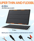 20W 12V Solar Panel Charger Kit with Built In Charge Controller for Car Truck Tractor and Boat, thin and flexible design