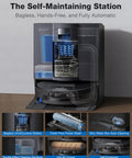 Omnicyclone Robot Vacuum And Mop with 22,000 Pa Blast Suction in self-maintaining station with cleaning features.