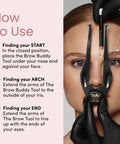 Brow Buddy Kit With Patented Symmetrical Shaping Tool And Contouring Stencil Pro Brow Mapping Set With White Pencil
