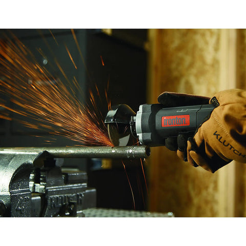 Three Inch Electric Cutoff Tool With Six Amp Motor, High Speed Up To 20k RPM, cutting metal pipe with sparks flying