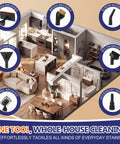 Diagram showing accessories for the 1800ML Portable Handheld Steam Cleaner With 2500W Fast Heating Power for versatile cleaning.