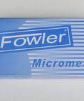 Blue packaging of Xtra Value Ii Digital Micrometer Gage With 0 To 1 Inch Range And 0 To 25 mm Pro Grade Carbide Tipped Faces Flat Anvil Ultra Accurate 0.00016 Inch 0.004 mm Easy Readout Battery Powered.