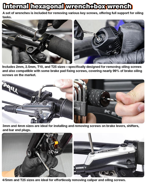 Brake Bleed Kit For Hydraulic Disc Brakes Pro Grade Quality Compatible With Shimano TEKTRO TRP 150ml Mineral Oil 10 Brass Connectors Clear Visual Oil Cup And Storage Base