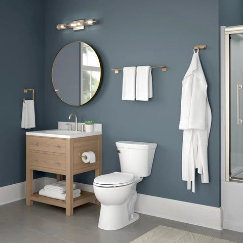 Modern bathroom with Double Towel Hook In Champagne Bronze Finish For Bathroom And Kitchen Durable Zinc Construction Easy Install