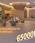 Modern living room illuminated by COB LED Strip Light With 3780 LEDs Delivers 8000 Lumens, 4000K, 24ft Length, dimmable lighting.