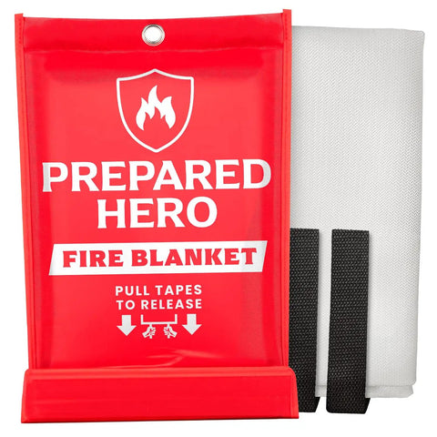 Go To Emergency Fire Blanket 39 By 39 Inches, 1 Pack for Home and Kitchen Fire Suppression, Fiberglass Material shown in package.