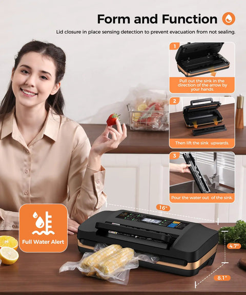 Heavy Duty Commercial Vacuum Sealer Machine Featuring Rock Solid Double Seal And 95 Kpa Suction Power For Quick Food Storage And Built Tough Leak Proof Kitchen Game Changer