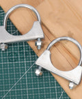 Beefy 2 Piece Exhaust U Clamp Kit 2 Inch 50mm Universal Heavy Duty Muffler U Bolt Clamps For Tip Pipes Connection Galvanized Steel