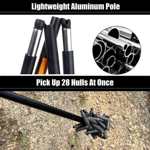 Magnetic Shotgun Hull Retriever Pick Up Tool With Mesh Carrying Bag Foldable Four Section Grabber That Lets You Pick Up 28 Hulls At Once Lightweight Shell Collector For Hunting Accessories