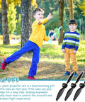 Children playing outdoors with a Three Piece Spare RC Plane Propeller Kit With Carbon Fiber Nose Cone And Adapters For TR C285G And TR C385 Four Channel Remote Control Airplane Includes Propeller Savers in foreground.