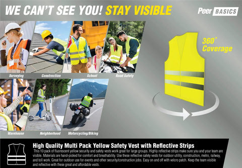20 Pack Yellow Hi Vis Reflective Safety Vests With 360 Degree Visibility And Silver Strips Mesh Lightweight for outdoor use