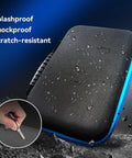 Circuit Breaker Finder Kit With GFCI Outlet Tester And 3 Accessories case, showing splashproof and scratch-resistant features