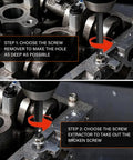 Six Piece HSS Screw Extractor Set For Drills Removes Stripped And Damaged Screws Bolts And Nuts tool demonstration