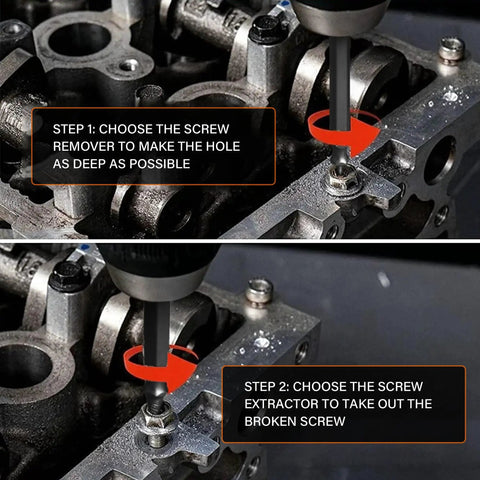 Six Piece HSS Screw Extractor Set For Drills Removes Stripped And Damaged Screws Bolts And Nuts tool demonstration