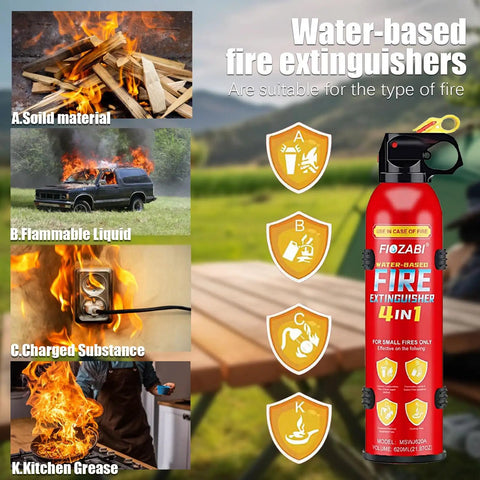 Straight Up Reliable Portable Water Based Fire Extinguisher Spray 4 In 1 Multipurpose Safety Kit For Home Car Kitchen Garage Wall Mount Bracket No Mess Quick Cleanup Ready To Roll Solid Household Defense Gear