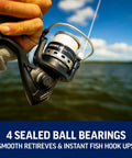 Nearshore Offshore Spinning Fishing Reel 8000 Size With HT100 Front Drag five sealed stainless bearings on water