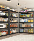 Beefy 5-Tier Garage Shelving Unit, 72-Inch Tall, Adjustable Steel Racks With 2,200 Lb Total Capacity, Anti-Sag Design For Garage, Workshop, And Warehouse, Heavy Duty Storage That Keeps Your Gear Sorted, filled with pantry items
