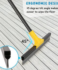 Heavy Duty Floor Squeegee Broom Workhorse With 18 Inch Rubber Blade And 60 Inch Long Handle for streak free cleaning on deck