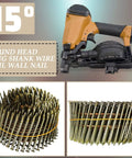 3600 Count Siding Nails 2 Inch 15 Degree Wire Collated Coil Nails For Sheathing Decking Fencing Replacement Parts Full Round Head Mild Steel Pro Grade Durable Nailing For Heavy Duty Projects next to nailer