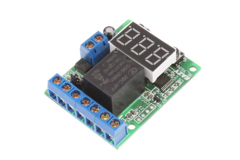 Voltage Relay Module With Upper And Lower Limit Detection, On Off Control, Over Voltage Protection, Battery Charge And Discharge Timing, 0-99.9V Display, Works With DC 12V And 24V Systems For Auto, Marine, And Solar Projects, PCB relay board with 3-digit display