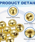 12 Pack M5 Threaded Ball Knobs With Spacers, 12mm Ball Nuts And Nut Caps, Carbon Steel, Gold Finish, close-up view