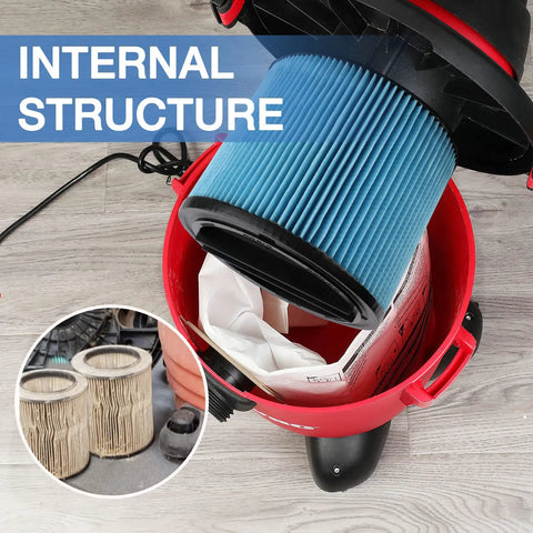 High Performance Vacuum Cartridge Filter For Five To Sixteen Gallon Wet Dry Vacuums with nanofiber inside vacuum