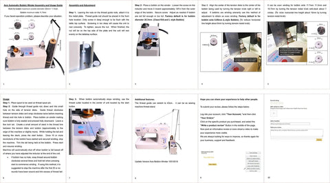 Portable Automatic Bobbin Winder for Sewing Machines on metal base with thread spool pin, guide rods, 110V for bobbins