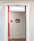 Red ZipDoor Kit For Dust Protection In Remodeling Jobs Pro Grade Flame Retardant Plastic Door Cover With Preinstalled Zippers