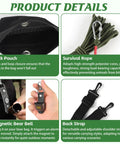 Bear Proof Camping Hanging Kit With 15L Scent Proof Bag Heavy Duty Rope Pulley System Magnetic Bear Bell Carabiners Rock Pouch