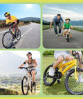 Collage of cyclists showing outdoor biking activities, highlighting use of 24 Piece Go To Bike Axle Nuts And Washers Kit M8 M9.5 M10.