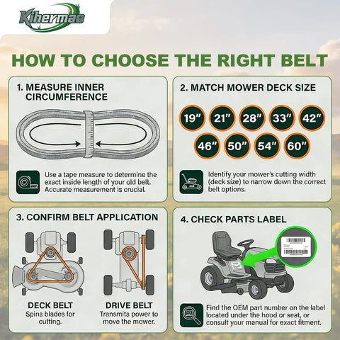 Diagram guide for selecting Beefed Up Upper Drive Belt Replacement Five Eighths Inch By Thirty Five Point Twenty Five Inch