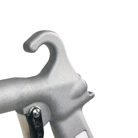 Close-up of Xtra Thrust 75XXT Safety Air Blow Gun with ergonomic aluminum handle and venturi nozzle for debris cleanup
