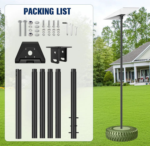 Starlink Gen 3 Ground Pole Mount Kit, 7.5 Ft Adjustable Pole With Pipe Adapter For Backyard Outdoor Setup, No Fuss Install, Compatible With Gen 3 Standard, Simple Hookup And Strong Signal Reception