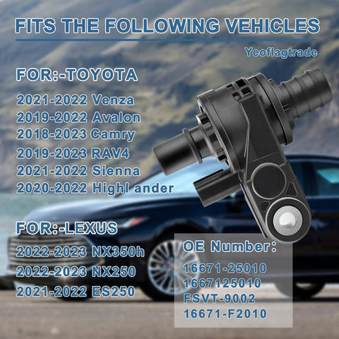 Heavy Duty Coolant Bypass Valve Replacement For Toyota Avalon Camry RAV4 Engine Cooling Flow Regulator Part 1667125010 image showing fitment details and OE numbers.