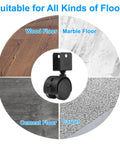 Rock Solid 1.5 Inch Nylon Swivel Casters With Positive Locking Brakes Whisper Quiet mounted on various floor types.